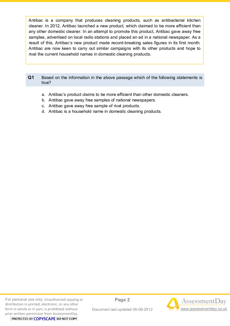 VerbalComprehensionTest3-Questions_2025春招题库汇总_八大题库-1_04八大汇总_信永中和_专业题综合知识-参考_英文题_VerbalReasoningTests