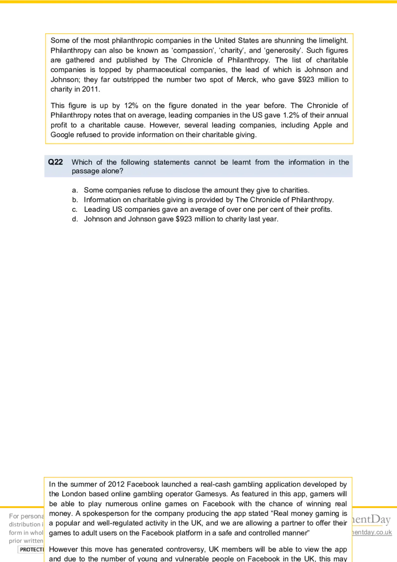 VerbalComprehensionTest3-Questions_2025春招题库汇总_八大题库-1_04八大汇总_信永中和_专业题综合知识-参考_英文题_VerbalReasoningTests