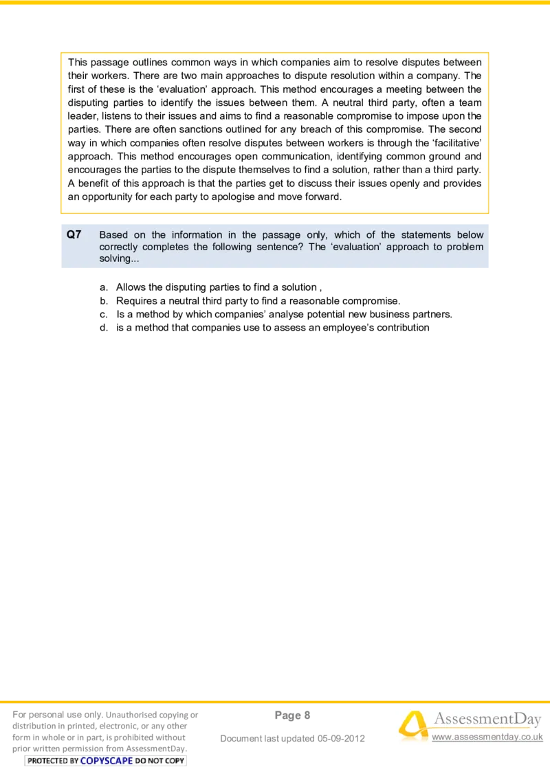 VerbalComprehensionTest3-Questions_2025春招题库汇总_八大题库-1_04八大汇总_信永中和_专业题综合知识-参考_英文题_VerbalReasoningTests