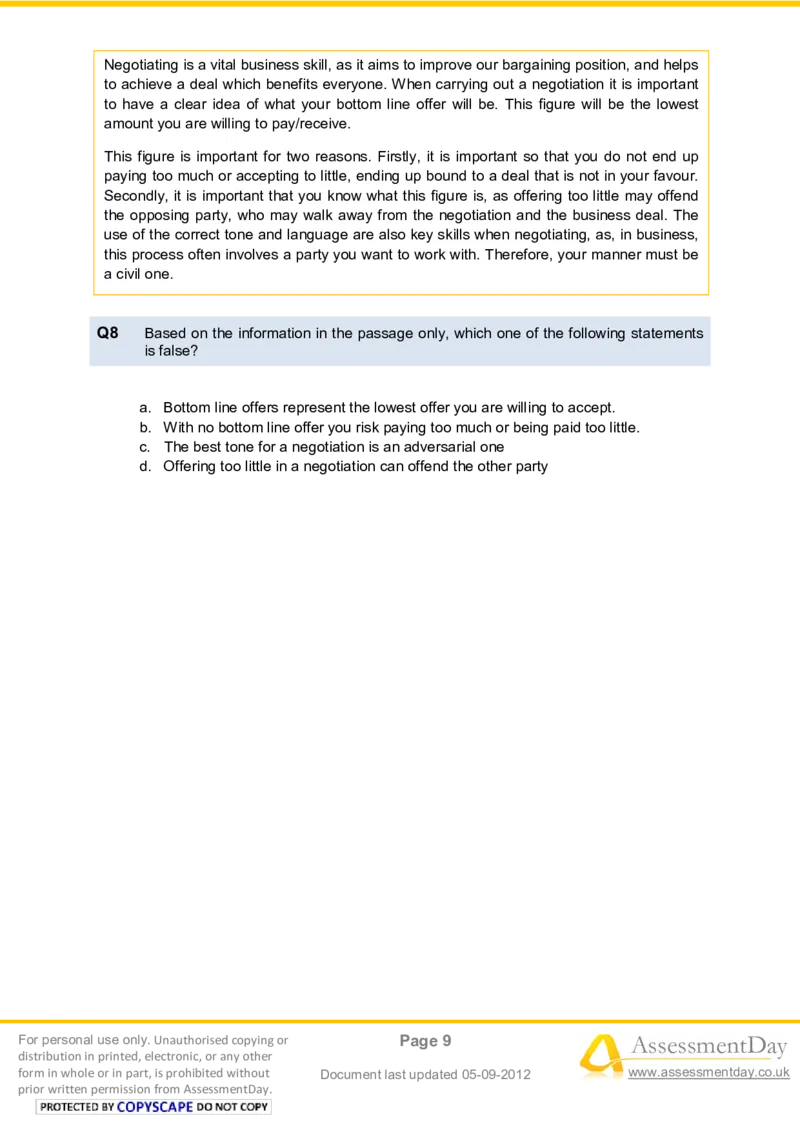 VerbalComprehensionTest3-Questions_2025春招题库汇总_八大题库-1_04八大汇总_信永中和_专业题综合知识-参考_英文题_VerbalReasoningTests