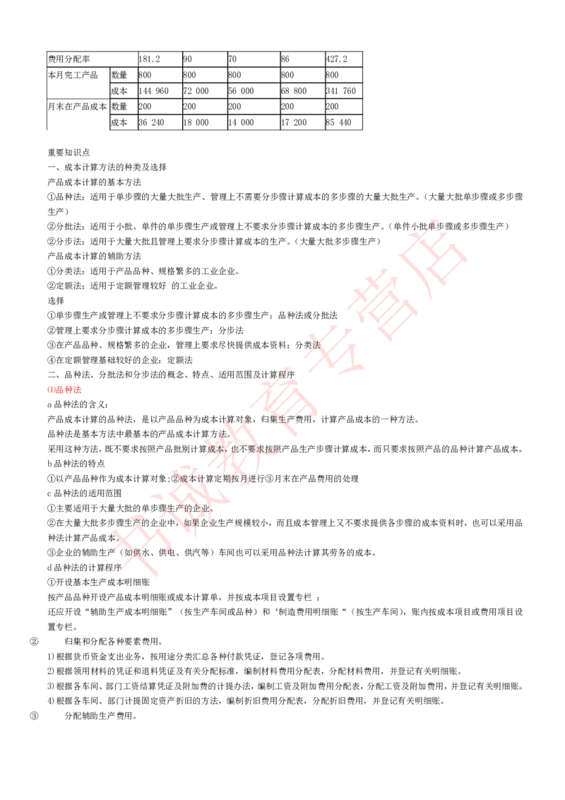 会计专项讲义--成本会计知识点讲义整理_2025春招题库汇总_十大行测题库_2023年十大热门题库更新中_09、易考汇总_银行笔试包含专业题_专项讲义