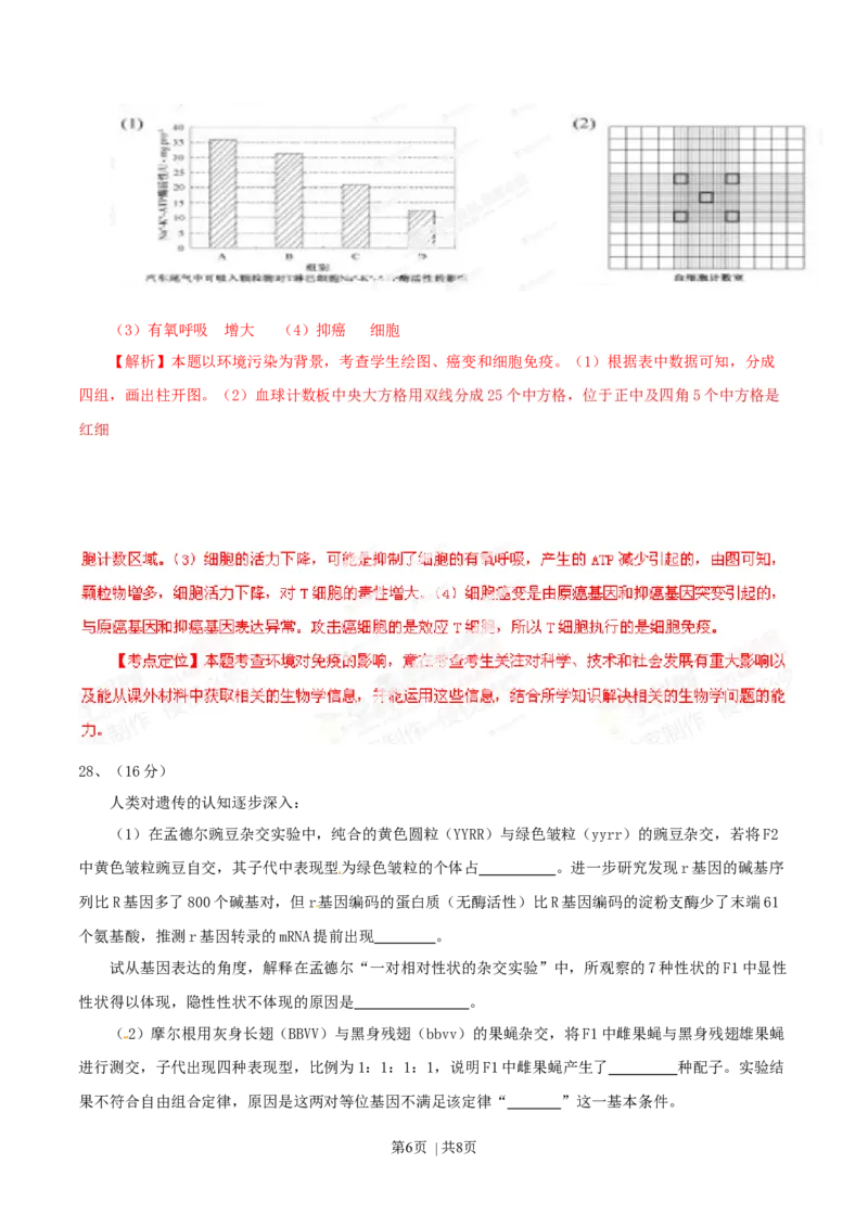 2014年高考生物试卷（福建）（解析卷）_生物历年高考真题_新&middot;Word版2008-2025&middot;高考生物真题_生物（按年份分类）2008-2025_2014&middot;高考生物真题