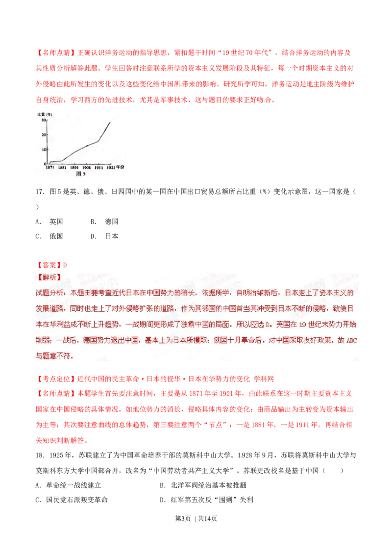 2015年高考历史试卷（山东）（解析卷）_历史历年高考真题_新&middot;Word版2008-2025&middot;高考历史真题_历史（按年份分类）2008-2025_2015&middot;历史高考真题