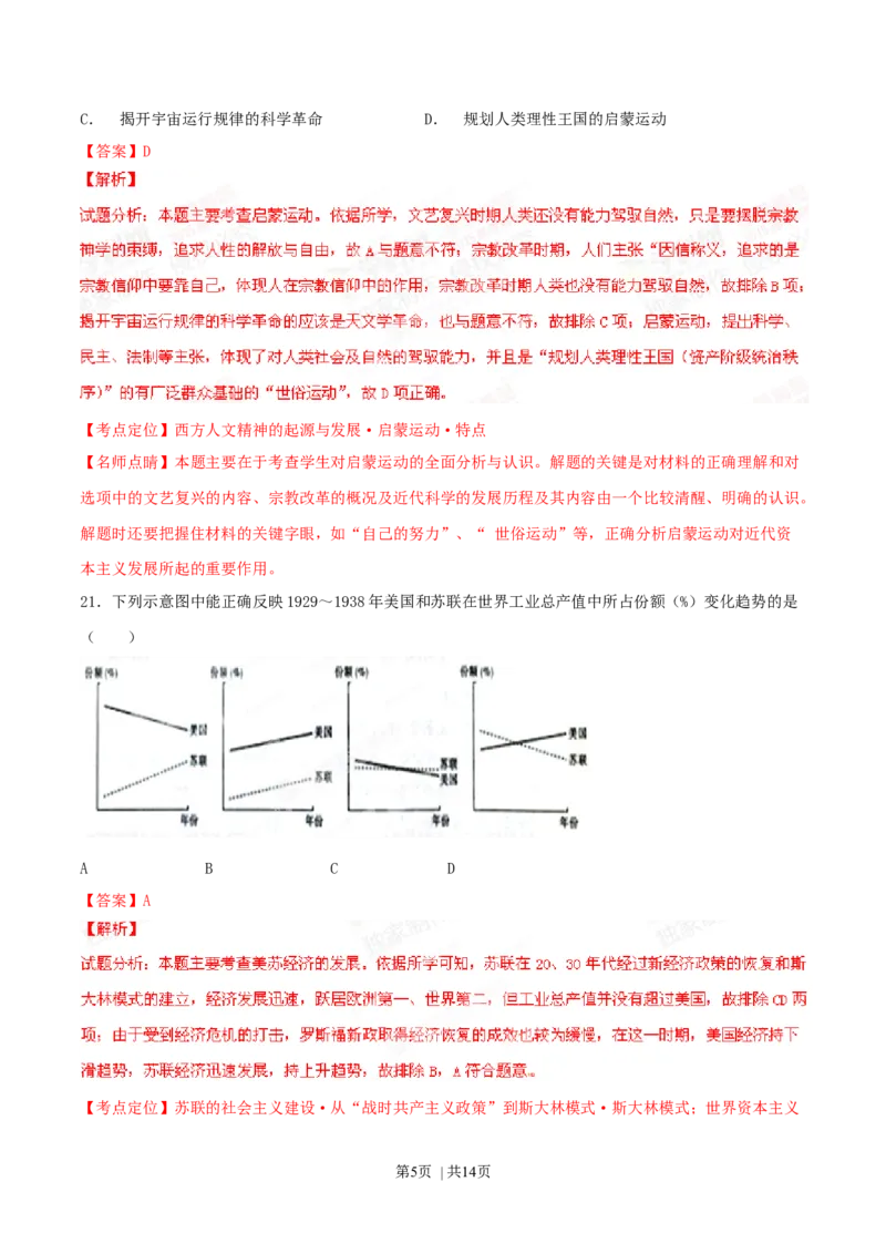 2015年高考历史试卷（山东）（解析卷）_历史历年高考真题_新&middot;Word版2008-2025&middot;高考历史真题_历史（按年份分类）2008-2025_2015&middot;历史高考真题