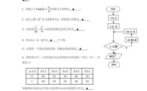 2013年高考数学试卷（江苏）（空白卷）_历年高考真题合集_数学历年高考真题_新&middot;PDF版2008-2025&middot;高考数学真题_数学（按省份分类）2008-2025_2008-2025&middot;（江苏）数学高考真题
