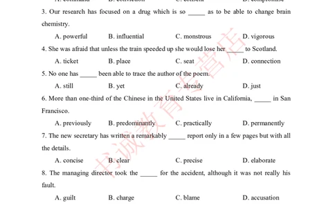 历年银行考题专项训练英语200题-学生版_2025春招题库汇总_十大行测题库_2023年十大热门题库更新中_09、易考汇总_银行笔试包含专业题_银行招聘考试分科目训练-英语200题
