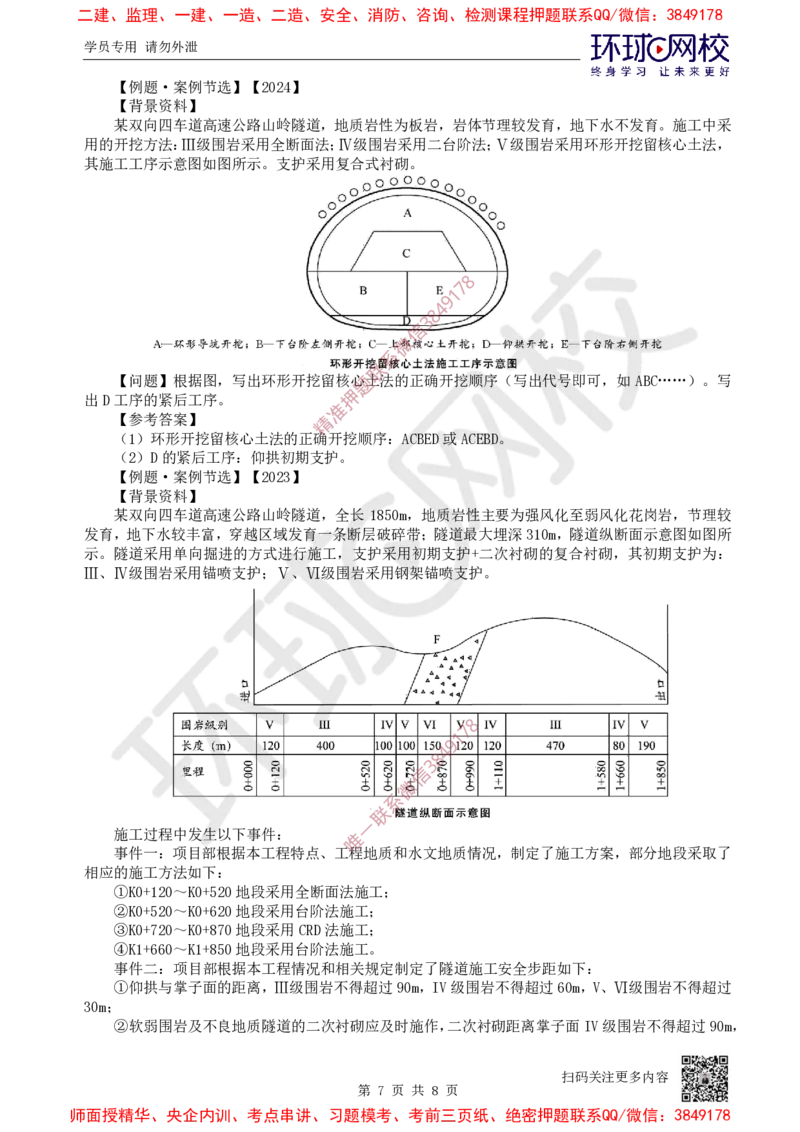 14.2025一建公路案例特训-第14讲-专题四隧道工程（2）_2026年一级建造师_2026年一建公路_2025年一建公路SVIP_04-冲刺串讲✿考点强化✿小灶集训_07-公路《案例特训班》吴然HQ