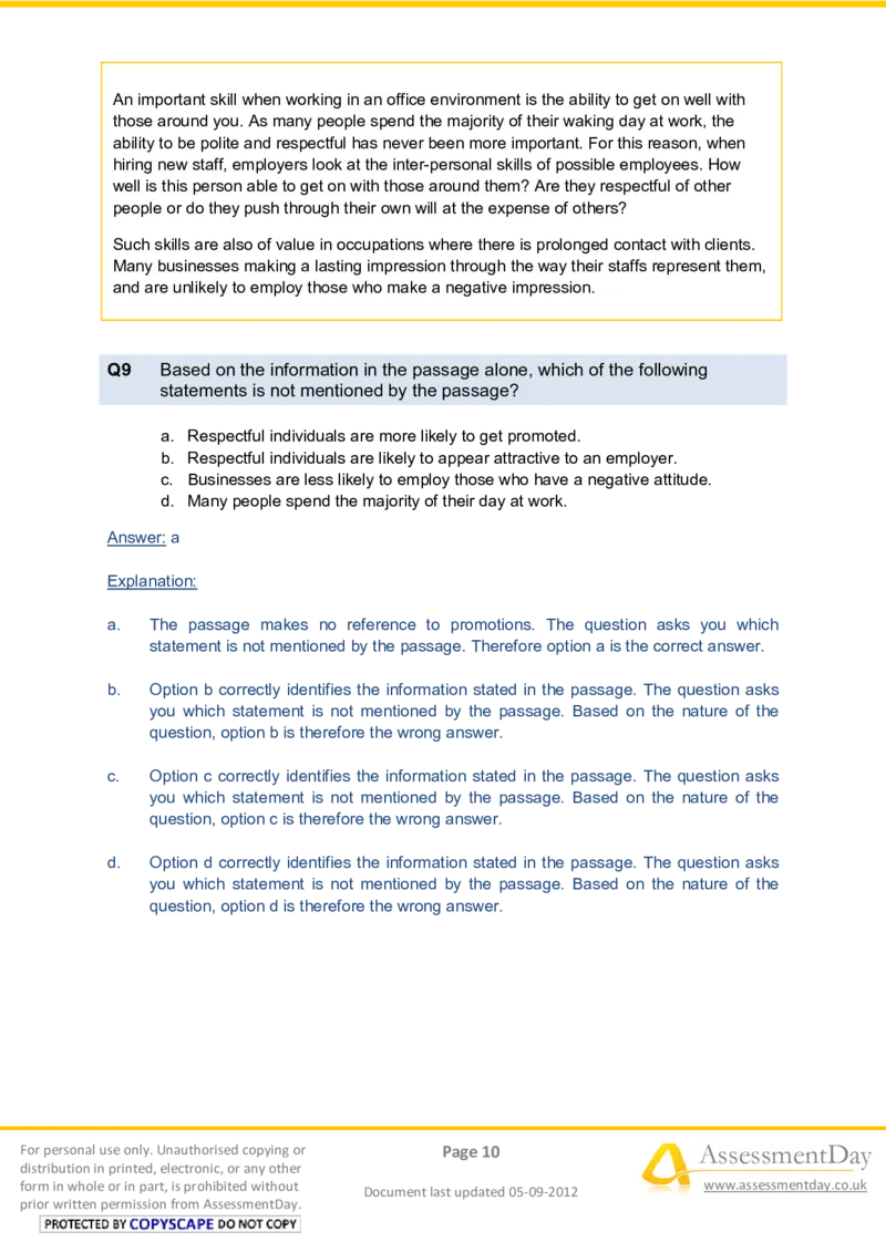 VerbalComprehensionTest1-Solutions_2025春招题库汇总_八大题库-1_04八大汇总_信永中和_专业题综合知识-参考_英文题_VerbalReasoningTests