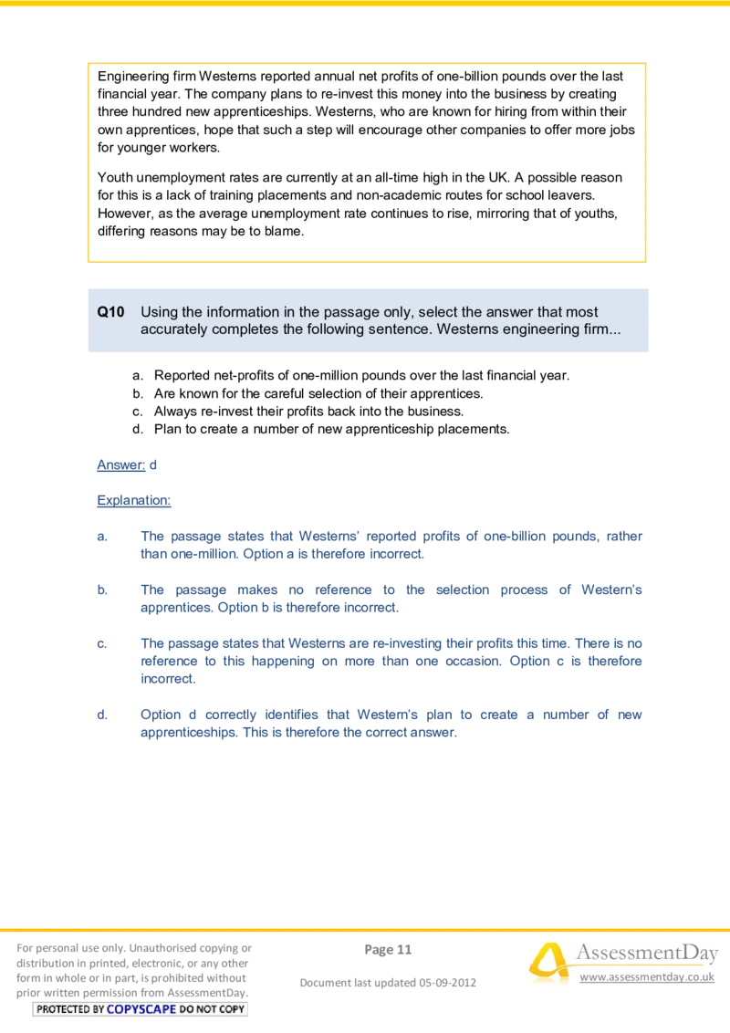 VerbalComprehensionTest1-Solutions_2025春招题库汇总_八大题库-1_04八大汇总_信永中和_专业题综合知识-参考_英文题_VerbalReasoningTests