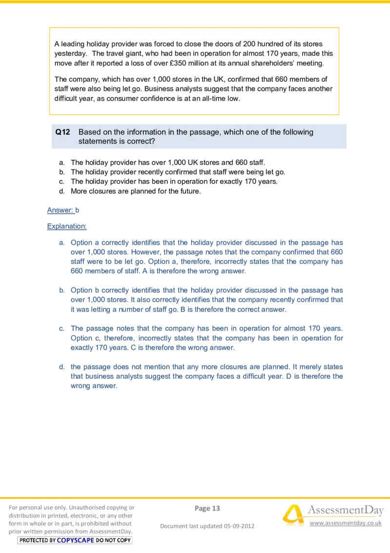 VerbalComprehensionTest1-Solutions_2025春招题库汇总_八大题库-1_04八大汇总_信永中和_专业题综合知识-参考_英文题_VerbalReasoningTests