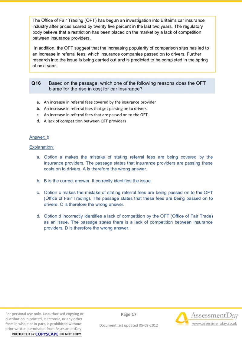 VerbalComprehensionTest1-Solutions_2025春招题库汇总_八大题库-1_04八大汇总_信永中和_专业题综合知识-参考_英文题_VerbalReasoningTests