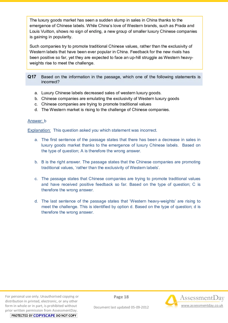 VerbalComprehensionTest1-Solutions_2025春招题库汇总_八大题库-1_04八大汇总_信永中和_专业题综合知识-参考_英文题_VerbalReasoningTests