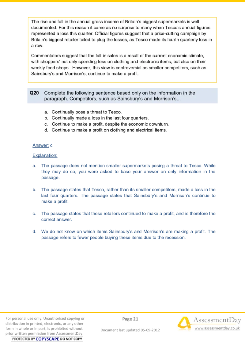 VerbalComprehensionTest1-Solutions_2025春招题库汇总_八大题库-1_04八大汇总_信永中和_专业题综合知识-参考_英文题_VerbalReasoningTests