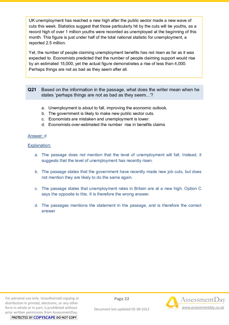 VerbalComprehensionTest1-Solutions_2025春招题库汇总_八大题库-1_04八大汇总_信永中和_专业题综合知识-参考_英文题_VerbalReasoningTests