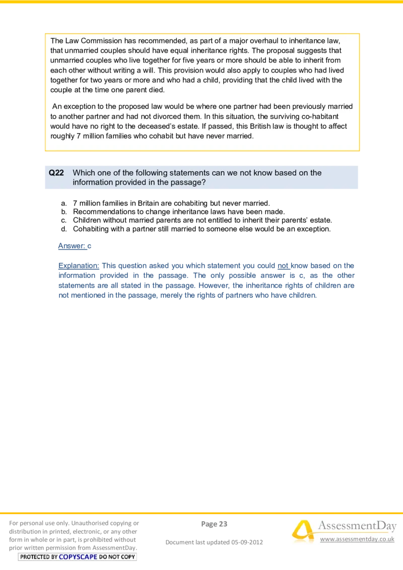 VerbalComprehensionTest1-Solutions_2025春招题库汇总_八大题库-1_04八大汇总_信永中和_专业题综合知识-参考_英文题_VerbalReasoningTests
