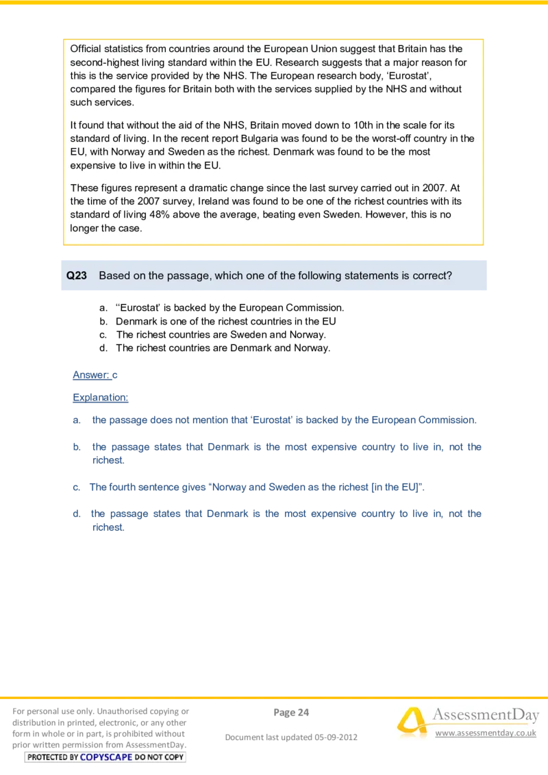 VerbalComprehensionTest1-Solutions_2025春招题库汇总_八大题库-1_04八大汇总_信永中和_专业题综合知识-参考_英文题_VerbalReasoningTests