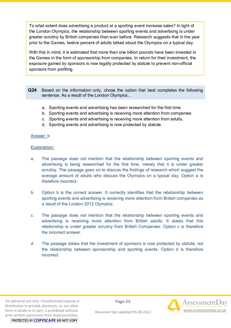 VerbalComprehensionTest1-Solutions_2025春招题库汇总_八大题库-1_04八大汇总_信永中和_专业题综合知识-参考_英文题_VerbalReasoningTests