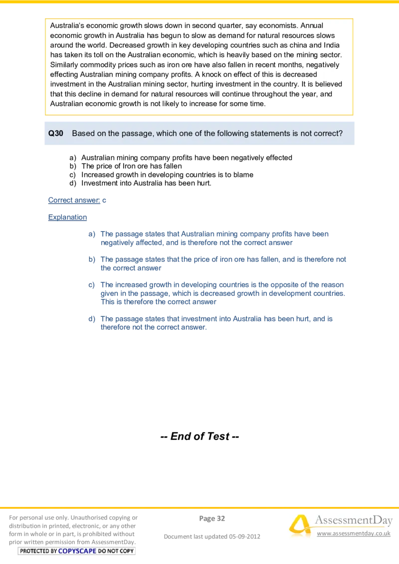 VerbalComprehensionTest1-Solutions_2025春招题库汇总_八大题库-1_04八大汇总_信永中和_专业题综合知识-参考_英文题_VerbalReasoningTests