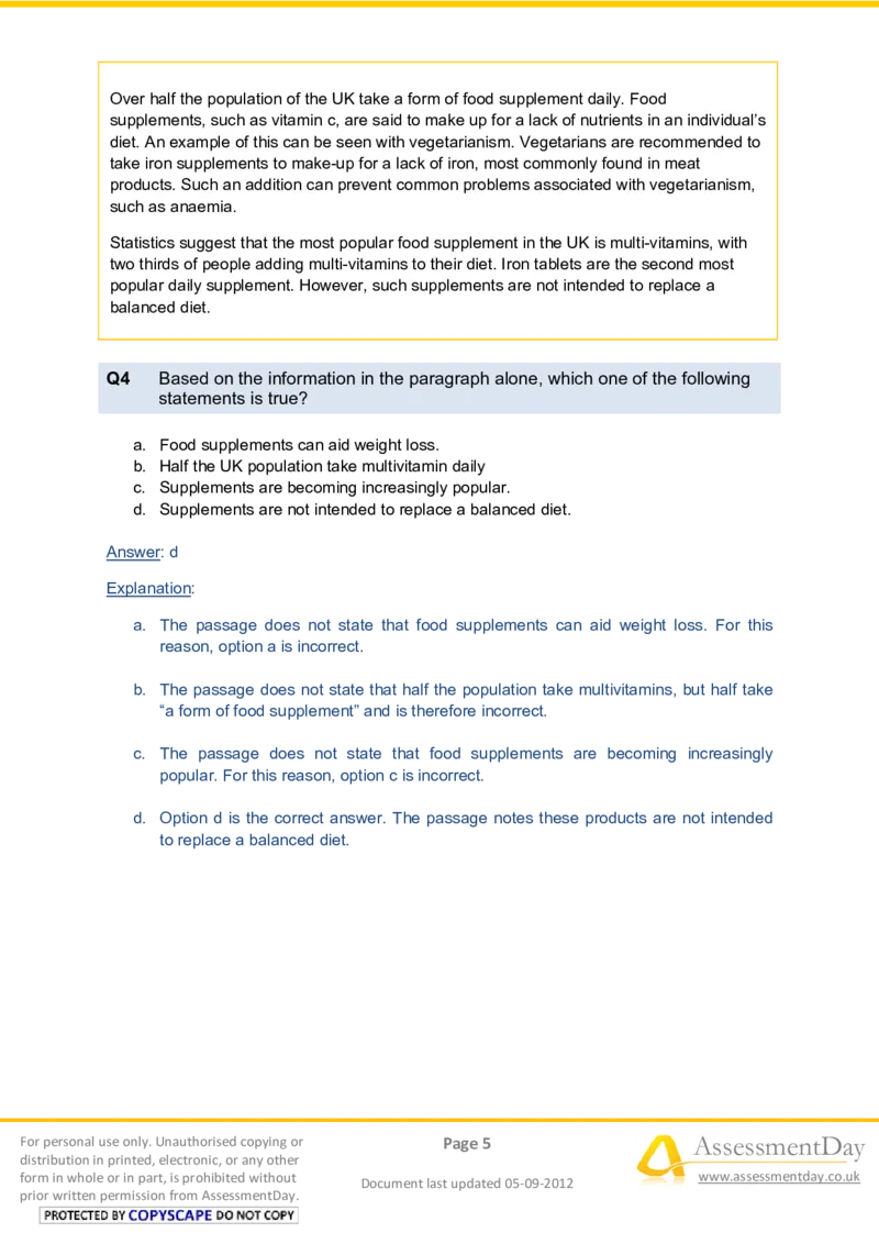 VerbalComprehensionTest1-Solutions_2025春招题库汇总_八大题库-1_04八大汇总_信永中和_专业题综合知识-参考_英文题_VerbalReasoningTests