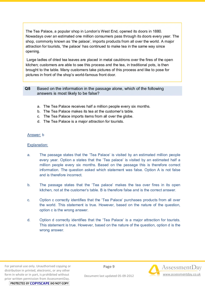 VerbalComprehensionTest1-Solutions_2025春招题库汇总_八大题库-1_04八大汇总_信永中和_专业题综合知识-参考_英文题_VerbalReasoningTests