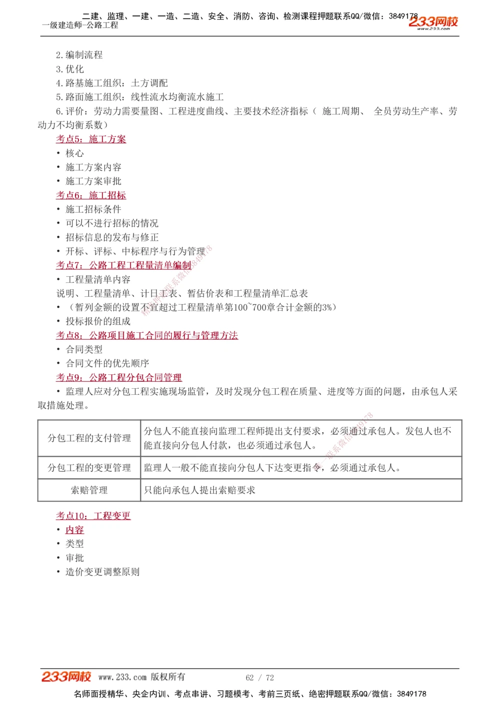 1-15_2026年一级建造师_2026年一建公路_2025年一建公路SVIP_04-冲刺串讲✿考点强化✿小灶集训_20-公路《高频考点班》安慧233