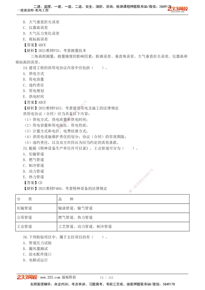 19-24年真题解析_2026年一级建造师_2026年一建机电_2025年一建机电SVIP_03-习题精析✿实战特训✿模考通关_14-机电《真题解析班》王子初233