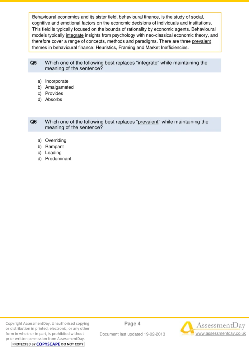VerbalComprehensionTest5-Questions_2025春招题库汇总_十大行测题库_2023年十大热门题库更新中_05、TalentQ汇总_TalentQ测试题（适合大多数外资银行以及其他企业）_VerbalReasoning