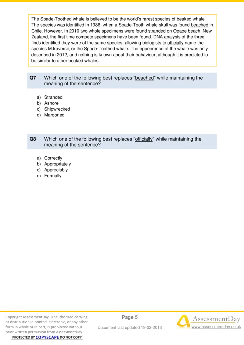 VerbalComprehensionTest5-Questions_2025春招题库汇总_十大行测题库_2023年十大热门题库更新中_05、TalentQ汇总_TalentQ测试题（适合大多数外资银行以及其他企业）_VerbalReasoning