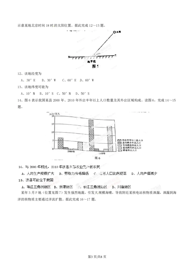 2014年高考地理试卷（海南）（空白卷）_地理历年高考真题_新&middot;PDF版2008-2025&middot;高考地理真题_地理（按省份分类）2008-2025_2008-2024&middot;（海南）地理高考真题