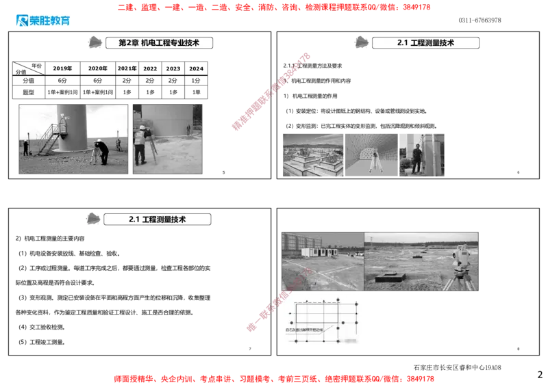 2.1工程测量技术（可打印版）_2026年一级建造师_2026年一建机电_2025年一建机电SVIP_02-基础精讲✿高端面授✿深度强化_12-机电《教材精讲班》王峰RS推荐_讲义