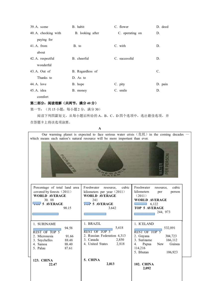 2014年高考英语试卷（陕西）（解析卷）_英语历年高考真题_新&middot;Word版2008-2025&middot;高考英语真题_英语（按试卷类型分类）2008-2025_自主命题卷&middot;英语（2008-2025）_陕西自主命题&middot;英语（2008-2015）