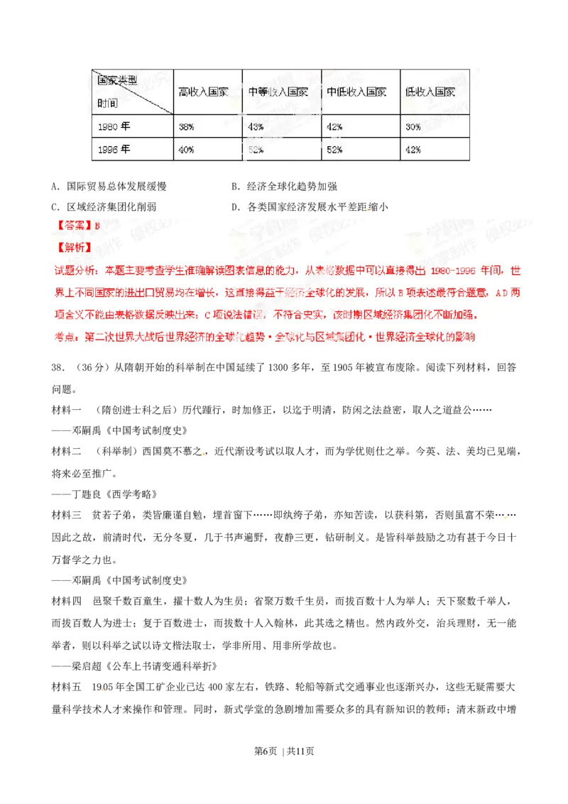 2014年高考历史试卷（福建）（解析卷）_历史历年高考真题_新&middot;Word版2008-2025&middot;高考历史真题_历史（按年份分类）2008-2025_2014&middot;历史高考真题