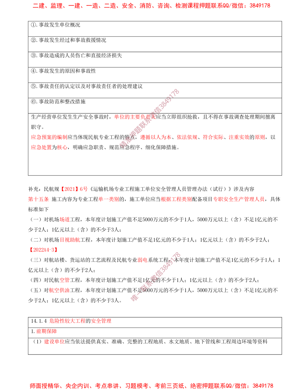 13.13-第14、15章-施工安全管理、绿色建造及施工现场环境管理_2026年一级建造师_2026年一建民航_2025年一建民航SVIP_04-冲刺串讲✿考点强化✿小灶集训
