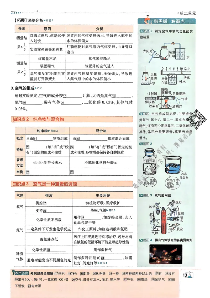 2026版初中必刷题化学9年级上册狂K重点