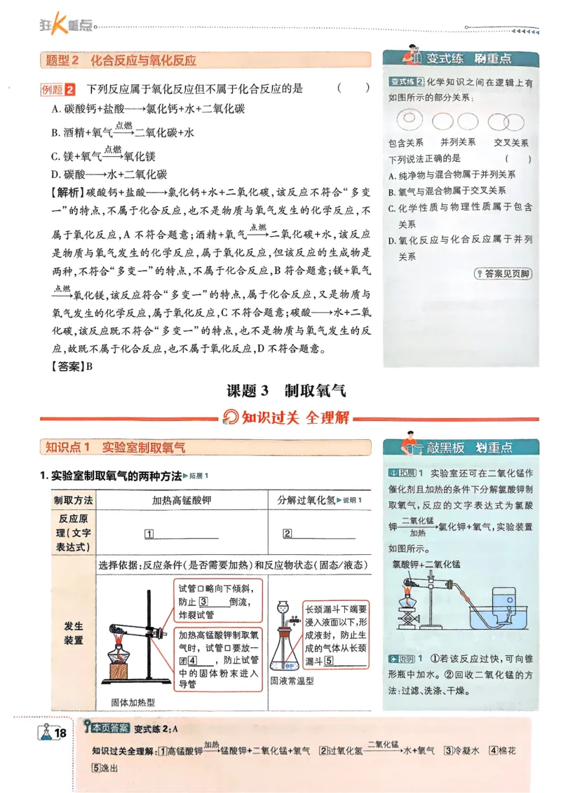 2026版初中必刷题化学9年级上册狂K重点