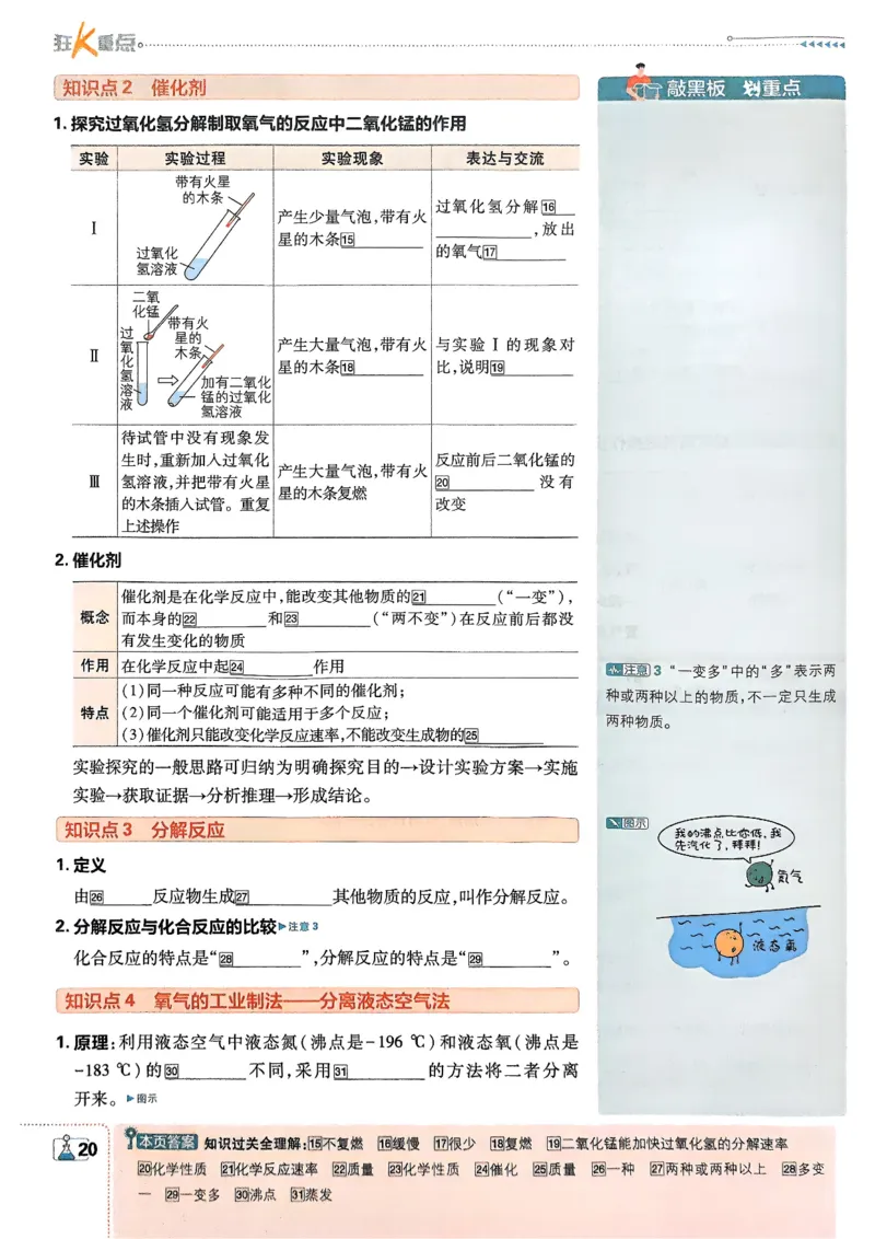 2026版初中必刷题化学9年级上册狂K重点