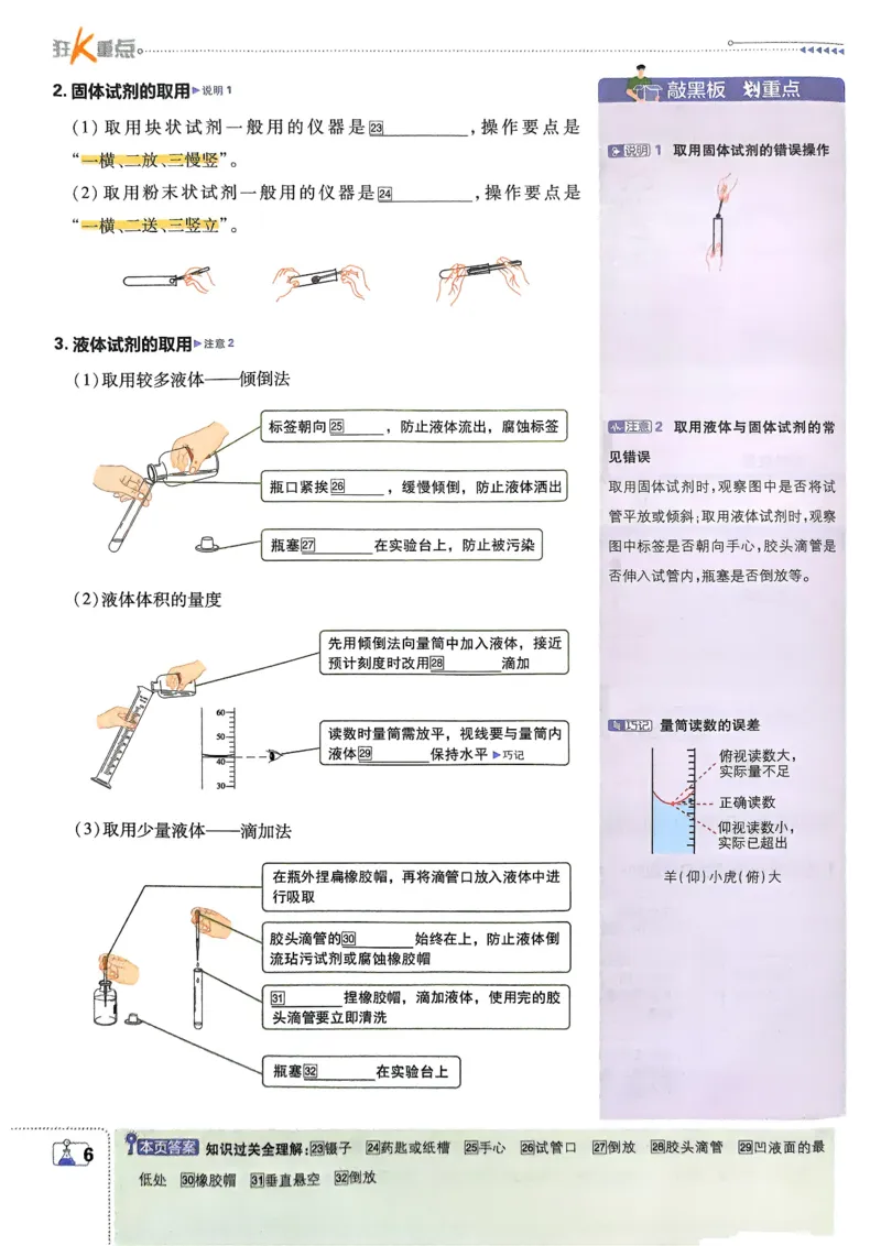 2026版初中必刷题化学9年级上册狂K重点