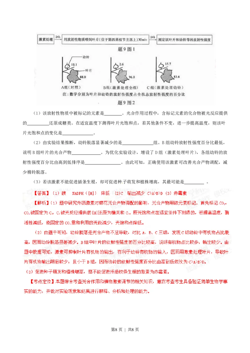 2014年高考生物试卷（重庆）（解析卷）_生物历年高考真题_新&middot;PDF版2008-2025&middot;高考生物真题_生物（按试卷类型分类）2008-2025_自主命题卷&middot;生物（2008-2025）