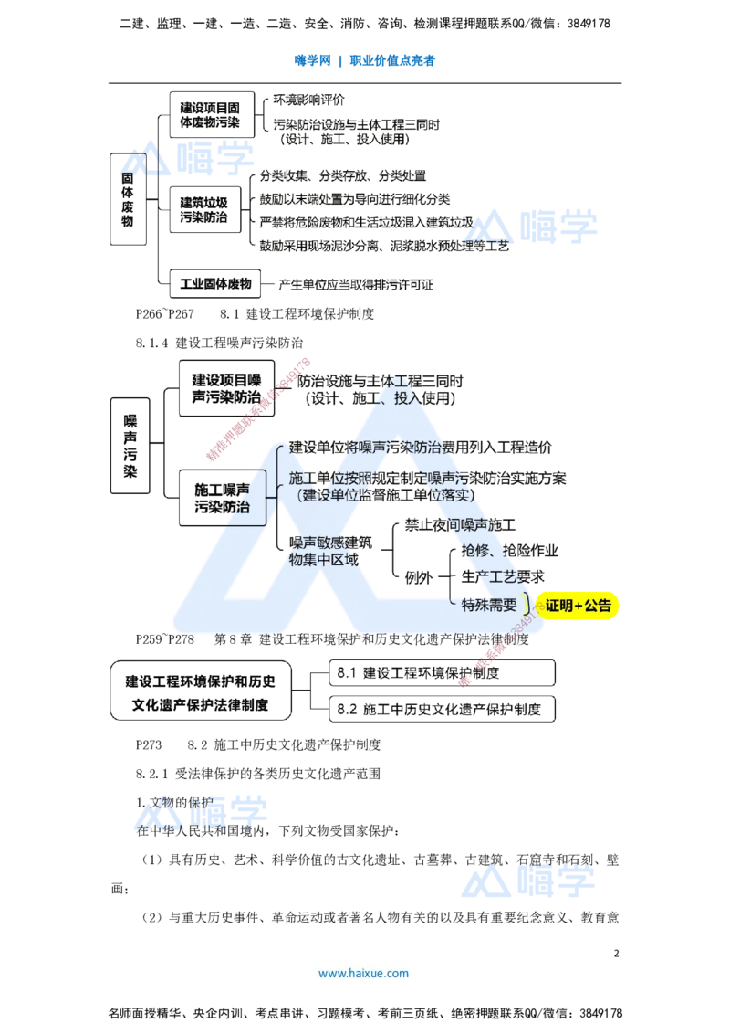 15.2025杜诗乐-考前拔分速成-第8章建设工程环境保护和历史文化遗产保护法律制度_2026年一建法规_2025年一建法规SVIP_04-冲刺串讲✿考点强化✿小灶集训_讲义