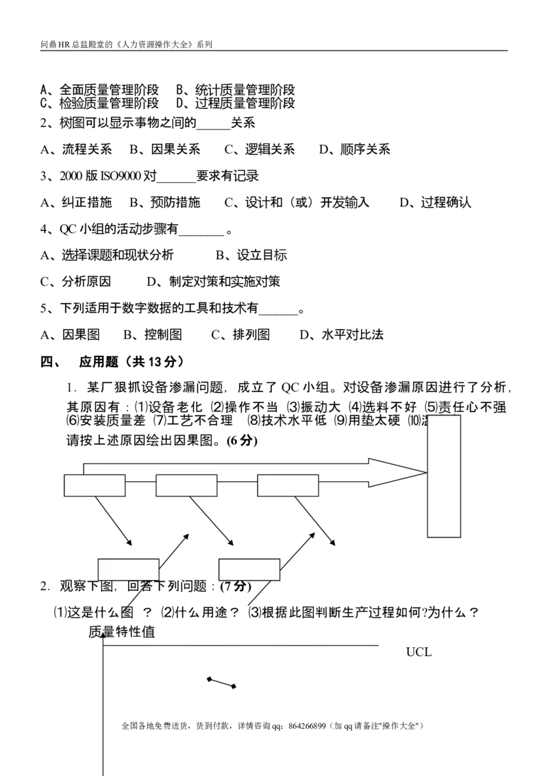 品质测试类试题_2025春招题库汇总_银行题库-1_银行全套上岸资料_500套面试话术_05面试话术实例_07案例_实例美的集团-招聘笔试题库（共76个岗位的笔试题）_华润hr_各单位笔试题库