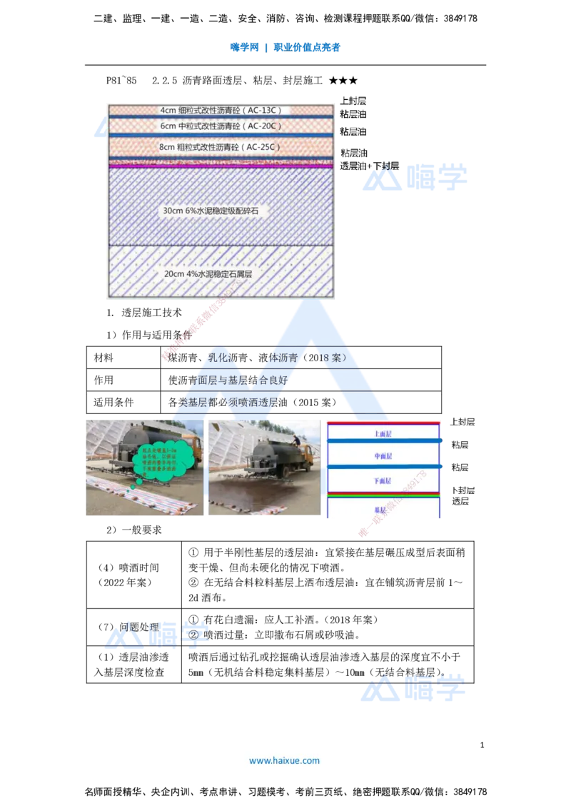 18.2025李昌春-名师精讲通关-第二章（18）沥青路面透层、粘层、封层施工_2026年一级建造师_2026年一建公路_2025年一建公路SVIP_02-基础精讲✿高端面授✿深度强化_讲义