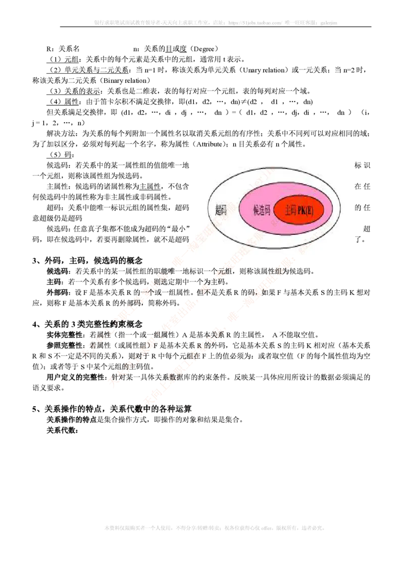 中国铁塔笔试知识点之--计算机类-数据库系统概论复习资料_2025春招题库汇总_国企题库_中国铁塔_2-中国铁塔完整版知识点笔记（仅需看自己的专业）_2-中国铁塔完整版知识点笔记资料
