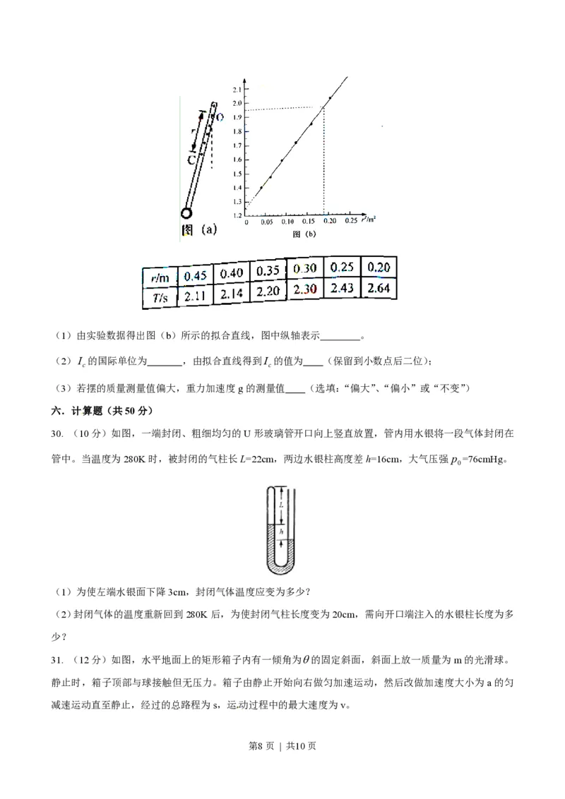 2014年高考物理试卷（上海）（空白卷）_物理历年高考真题_新&middot;PDF版2008-2025&middot;高考物理真题_物理（按试卷类型分类）2008-2025_自主命题卷&middot;物理（2008-2025）_上海自主命题&middot;物理（2008-2025）
