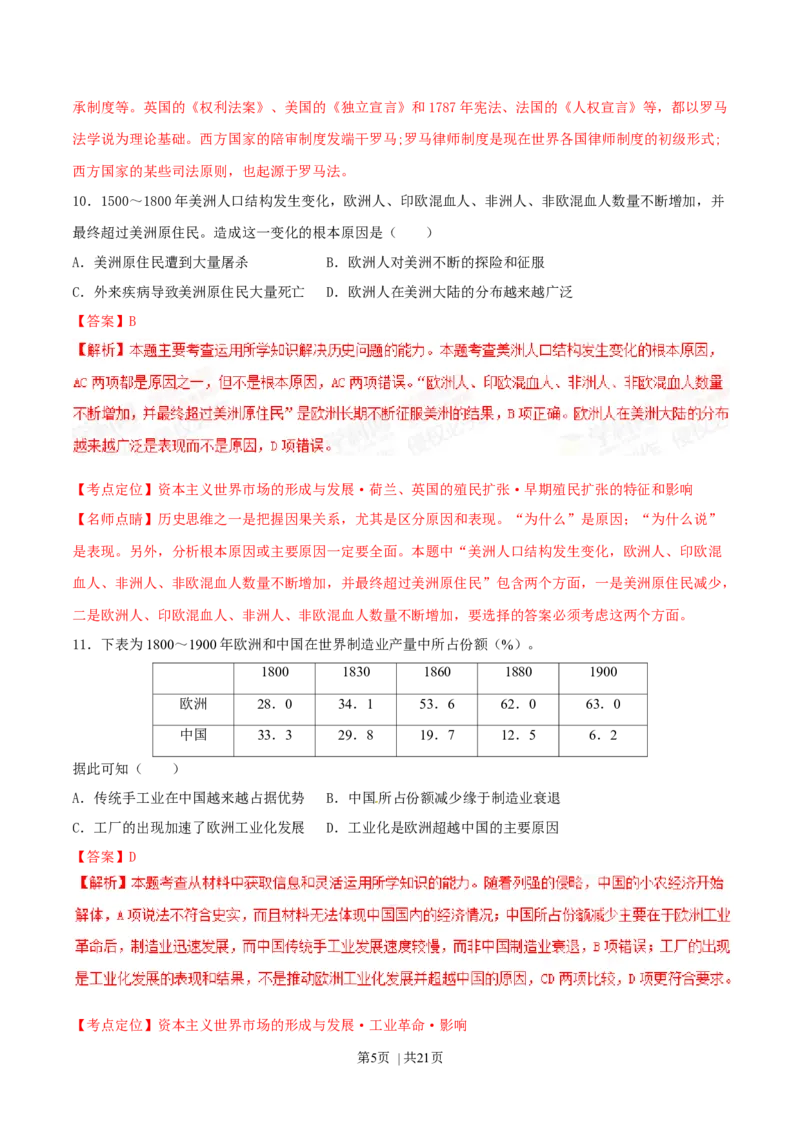 2015年高考历史试卷（海南）（解析卷）_历史历年高考真题_新&middot;Word版2008-2025&middot;高考历史真题_历史（按年份分类）2008-2025_2015&middot;历史高考真题