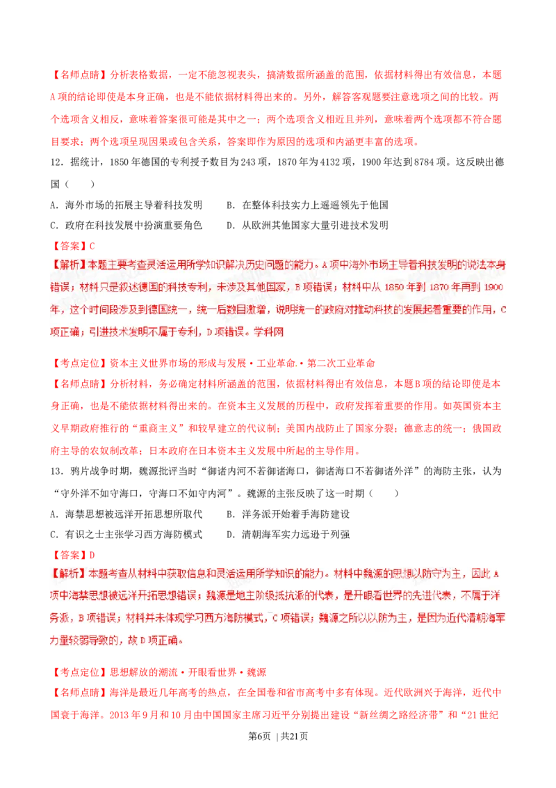 2015年高考历史试卷（海南）（解析卷）_历史历年高考真题_新&middot;Word版2008-2025&middot;高考历史真题_历史（按年份分类）2008-2025_2015&middot;历史高考真题