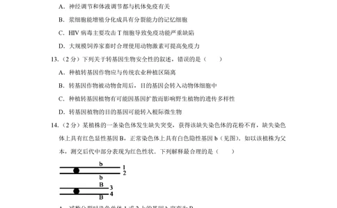 2012年高考生物试卷（江苏）（空白卷）_生物历年高考真题_新&middot;PDF版2008-2025&middot;高考生物真题_生物（按试卷类型分类）2008-2025_自主命题卷&middot;生物（2008-2025）_江苏自主命题&middot;生物（2008-2025）