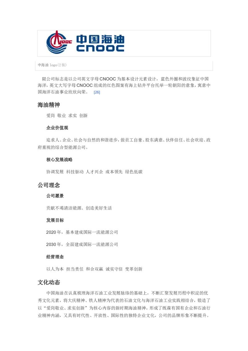 中国海洋石油集团有限公司企业文化常考常考知识点_三桶油_中海油_中海油笔试_7、中海油公司知识