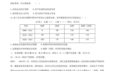 2015年高考历史试卷（福建）（空白卷）_历史历年高考真题_新&middot;Word版2008-2025&middot;高考历史真题_历史（按年份分类）2008-2025_2015&middot;历史高考真题