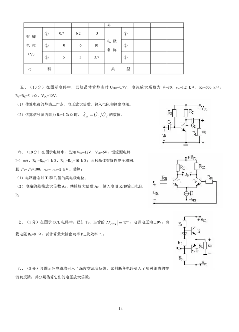模拟电子技术复习资料_三桶油_中国石油_中石油笔试_笔试。！_7-专业测试部分（仅需看自己专业即可）_3.9电气专业知识_模拟电子技术复习资料