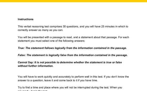 VerbalReasoningTest7-Questions_2025春招题库汇总_八大题库-1_04八大汇总_信永中和_专业题综合知识-参考_英文题_VerbalReasoningTests